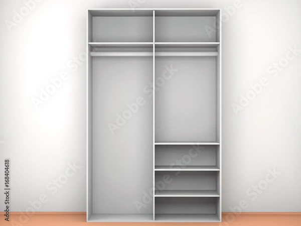 Fototapeta the empty wardrobe in the interior. 3D rendering