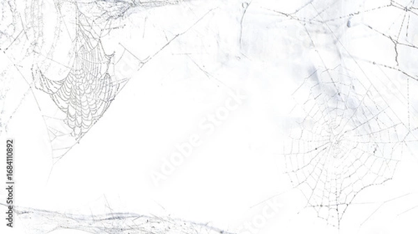 Fototapeta Metallic Silver Spiderweb Overlay Transparent Background