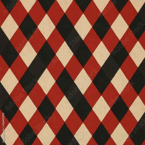 Fototapeta Red and Black Diamond Pattern