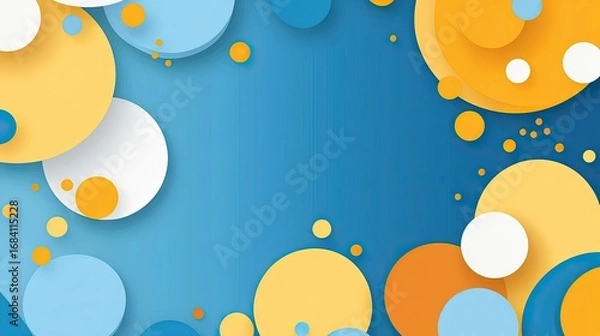 Obraz Colorful circles overlapping on a blue background.
