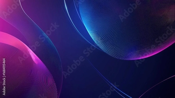 Obraz Abstract design with vibrant glowing lines and dots.