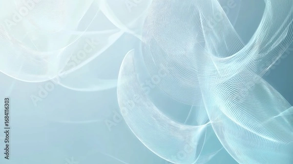 Obraz Delicate light blue abstract design with flowing lines.