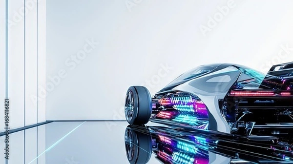 Obraz Futuristic vehicle in a modern setting.