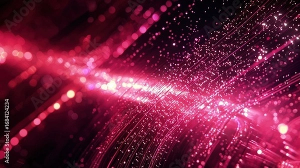 Obraz Dynamic glowing lines of vibrant pink light.