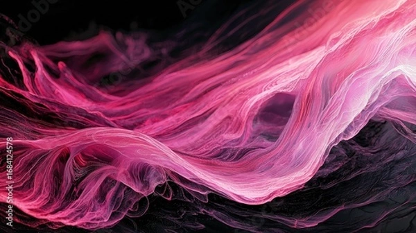 Obraz Abstract swirling shapes of pink and dark hues.