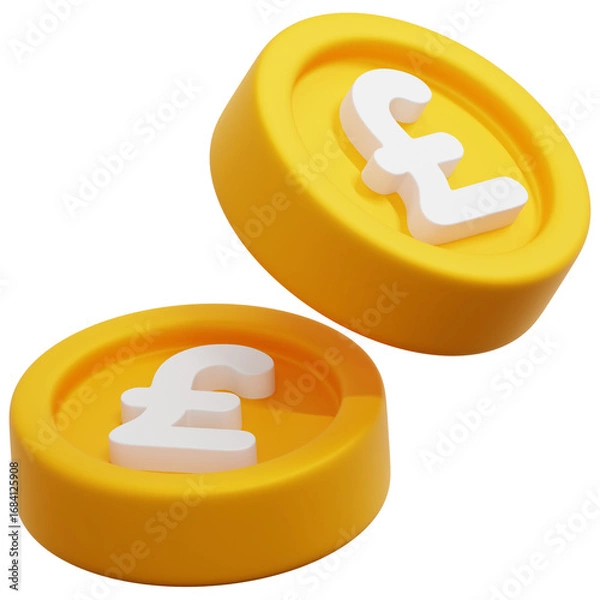 Obraz 3D Pound Coin Icon