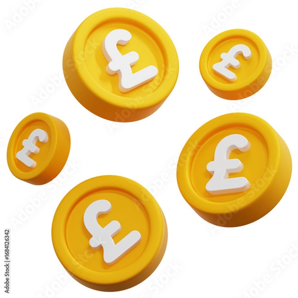 Obraz 3D Pound Coin Icon