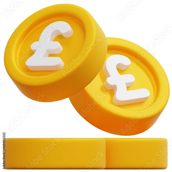 Obraz 3D Pound Coin Icon