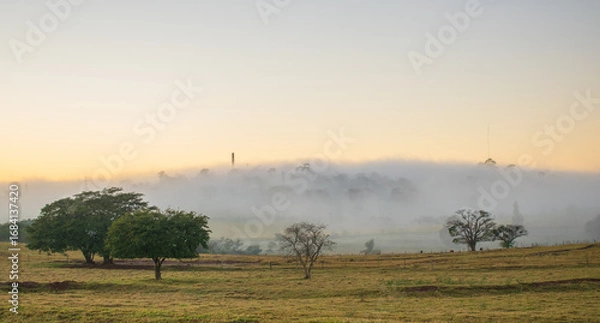 Fototapeta Dawn with fog