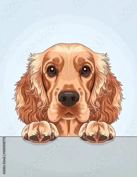 Obraz Dog peeking over edge