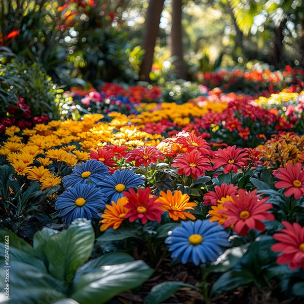 Obraz Colorful Flower Garden in Sunlight