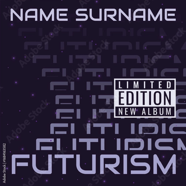 Fototapeta Futuristic Music Album Cover with Abstract Typography – Vector Illustration. EPS
