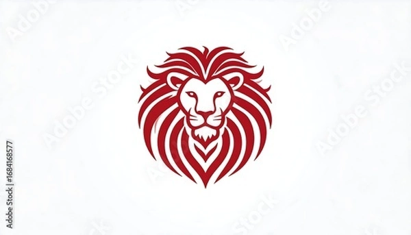 Obraz Red lion head logo on white background