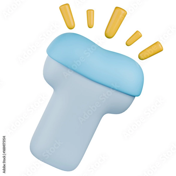Fototapeta Cartilage 3d icon with soft blue and yellow color style showing cheerful and modern medical concept.