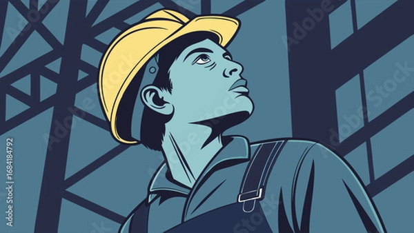 Obraz Dedicated Worker Looking Upward.