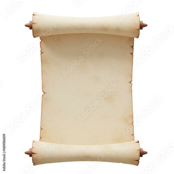 Fototapeta 3d open parchment isolated on white background  
