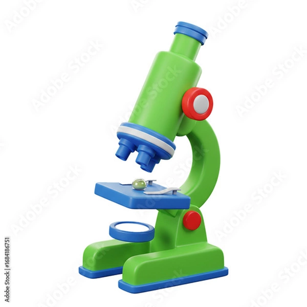 Fototapeta 3d microscope cartoon style isolated on white background  
