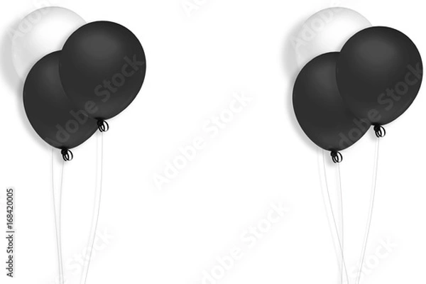 Obraz black and white balloon on white background