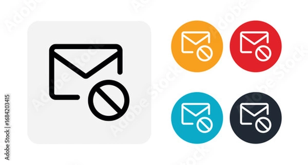 Obraz Blocked email icon illustration