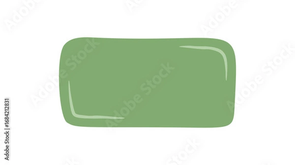 Fototapeta Fluid hand drawn rectangle text box with organic liquid patch. Green blob shape as smooth patch form, perfect for background, abstract template or card element.