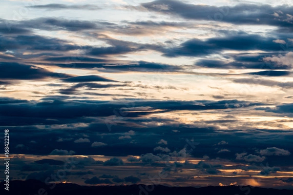 Fototapeta colorful dramatic sky with cloud at sunset