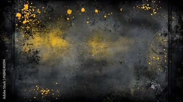Fototapeta Abstract Dark Gray Gold Texture Background Splashes Grunge Design