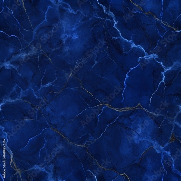 Fototapeta Marble Texture with Deep Sapphire Blue Patterns for Elegant Book Covers