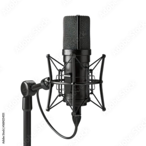 Fototapeta Professional condenser microphone isolated on white background