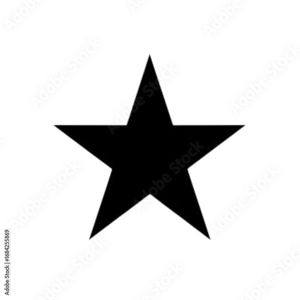 Fototapeta A simple black fivepointed star isolated on white background
