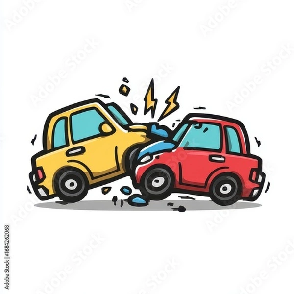 Fototapeta Automotive Collision Dynamics and Impact Force Analysis in Crash Event Reconstruction