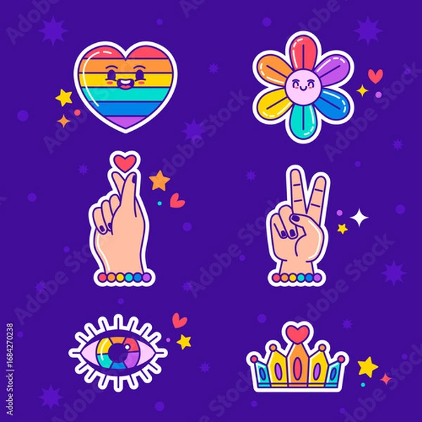 Obraz Flat elements collection for pride month celebration