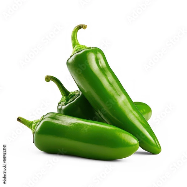 Obraz Three jalapeno peppers on a transparent background