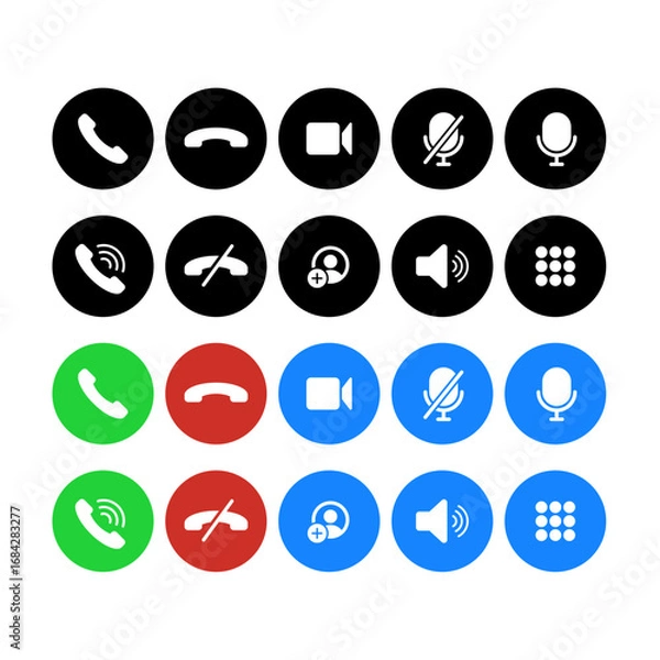 Fototapeta Phone buttons big set