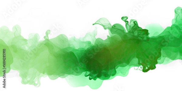 Obraz A green and white abstract smoke or fog effect with a gradient of green shades.