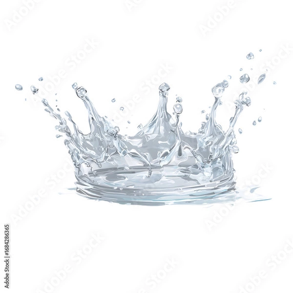 Obraz Elegant water crown splash on black background captures fluid dynamics