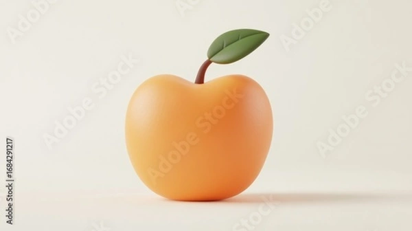 Obraz 3D rendered apricot.  Simple,  bright,  fresh