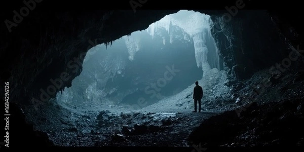 Fototapeta Exploring a cave