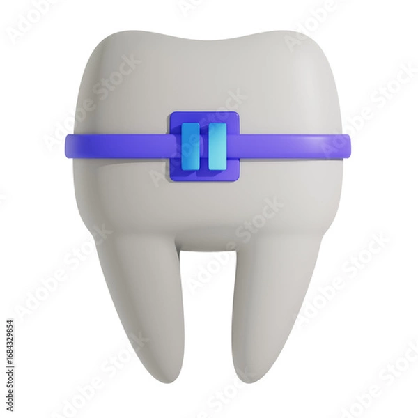 Obraz 3D Tooth with Braces