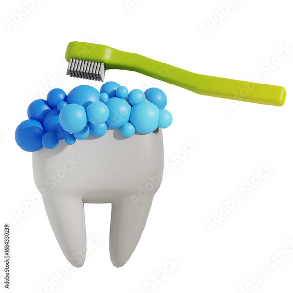 Obraz 3D Tooth Brushing Illustration