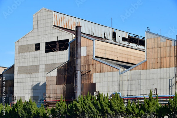 Obraz 水辺の工場