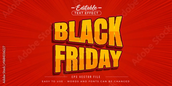 Obraz Black friday editable text effect themed sales promotion.