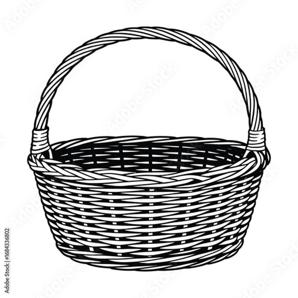Fototapeta empty wicker basket