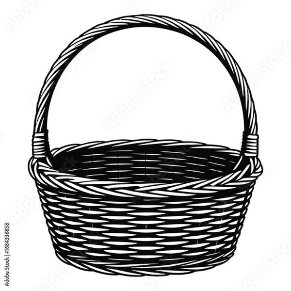 Fototapeta empty wicker basket