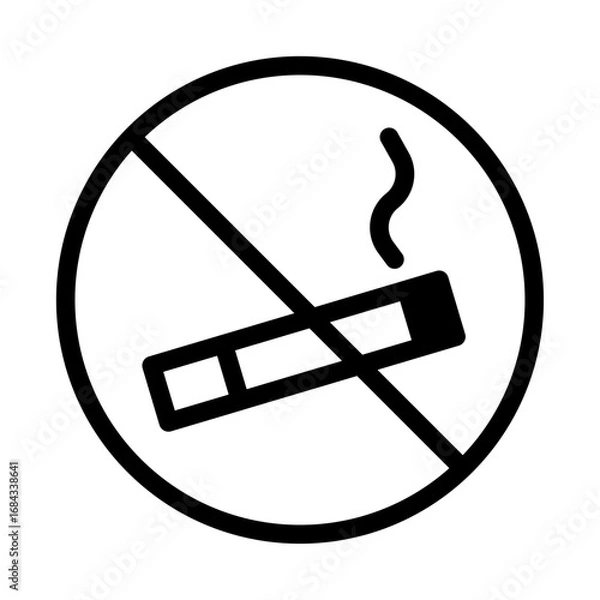 Fototapeta No Smoking Line Icon of Habit Stacking Icon Set
