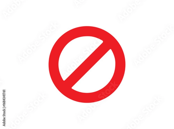 Fototapeta Vector stop icon, prohibited passage, no entry sign on white background, red stop logo, prohibition sign, vector artwork.