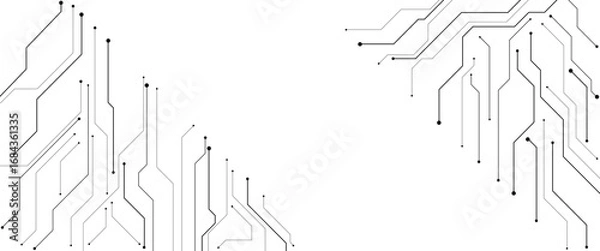 Fototapeta Vector technology on a white background. Abstract background with technology circuit board texture.
