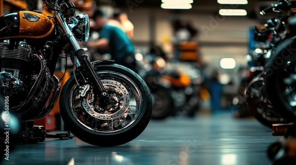 Fototapeta High-Performance Motorcycle Chassis Engineering with Advanced Suspension and Powertrain Systems