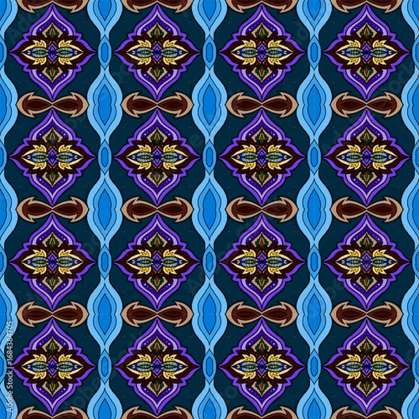 Obraz seamless pattern with colorful flowers