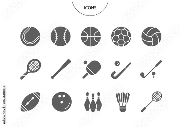 Obraz スポーツ　アイコン ピクトグラム　ベクター イラスト　セット