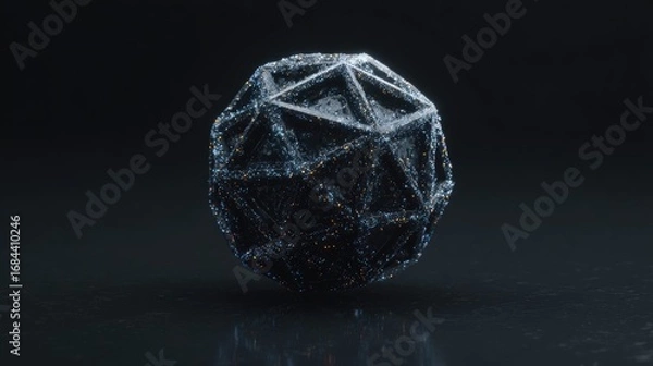 Fototapeta Geometric sphere with intricate details.